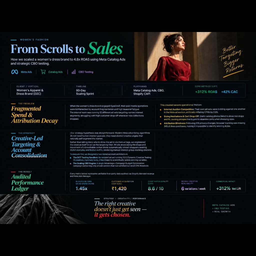 Scaling a Women's Dress Brand to 4.8x ROAS with Meta Catalog Ads